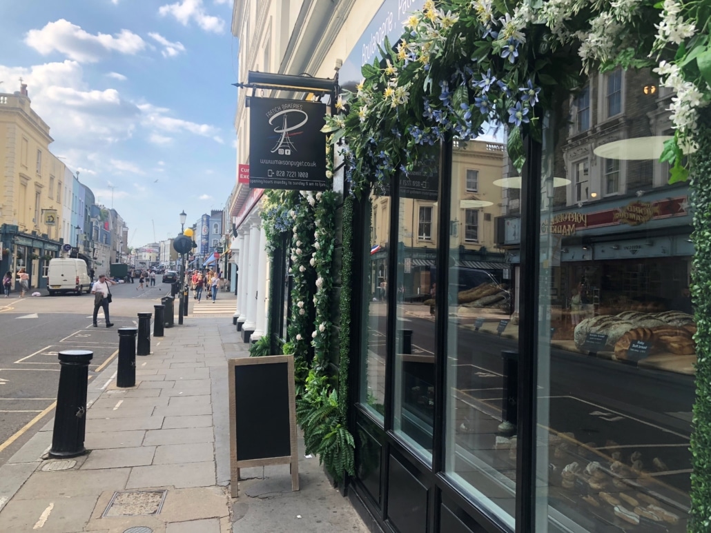 Location d'une boutique à Londres : la devanture vitrée de Maison Puget